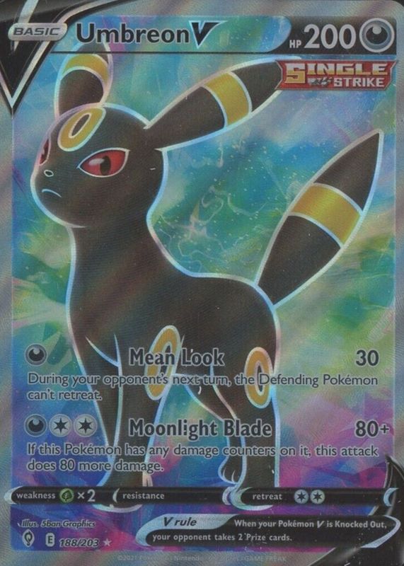 2021 Pokemon Umbreon V authentic Full Art FA PSA 10